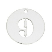 Dije redondo Cifra 9 - 12 mm de Plata Ley 925 espesor 0,4 mm x1